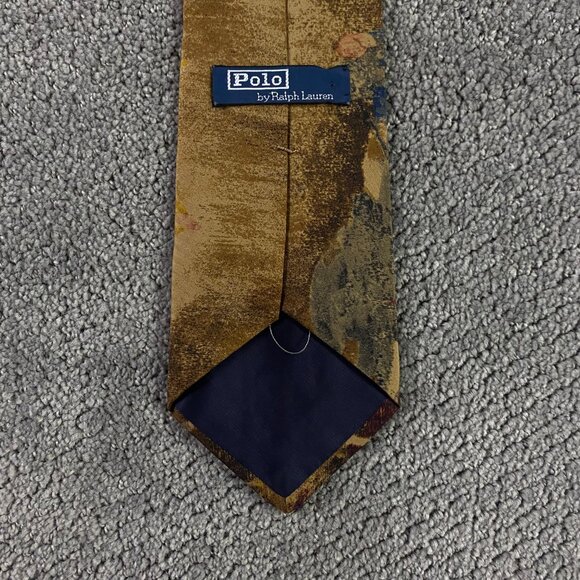 Vintage Polo Ralph Lauren Tie Necktie Silk Equestrian Made in USA Impressionism - Picture 4 of 10
